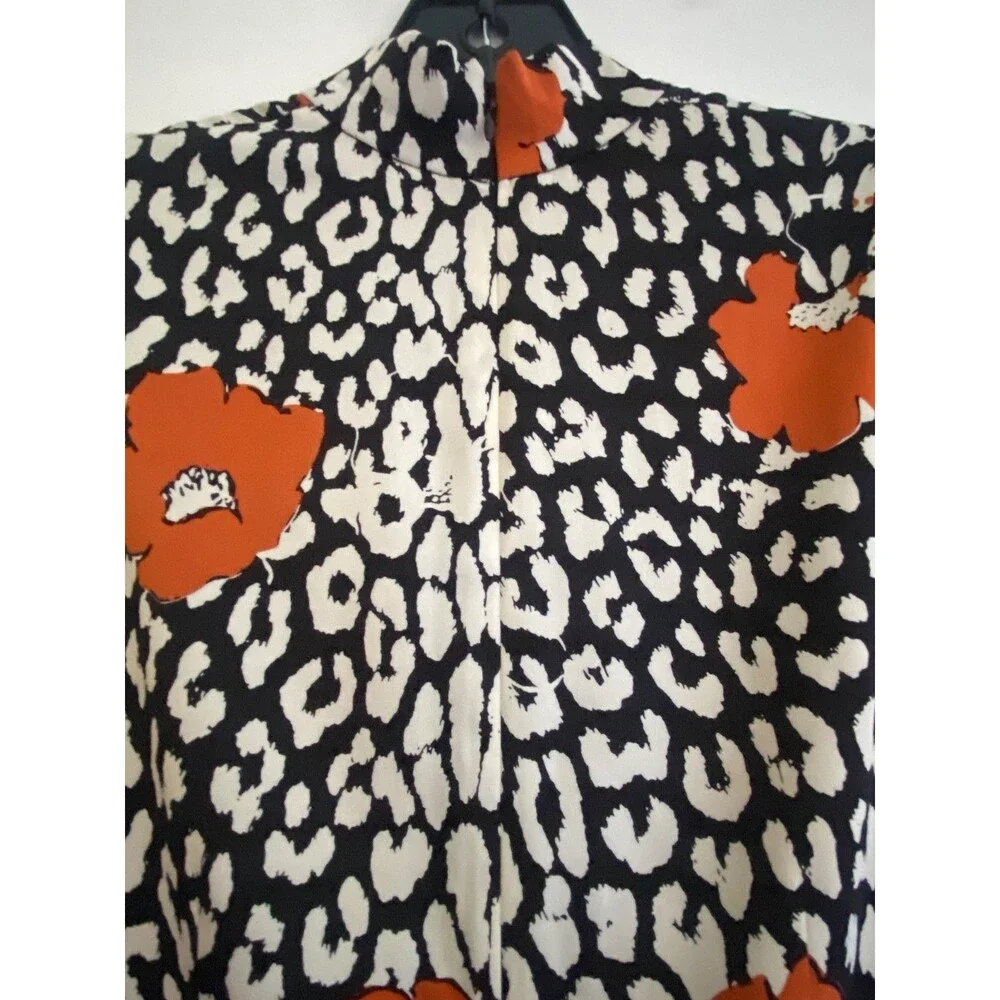 Essentiel Antwerp Silk Leopard Floral KABBEY Dress Size 38 (4) - Long Sleeve - Picture 9 of 16